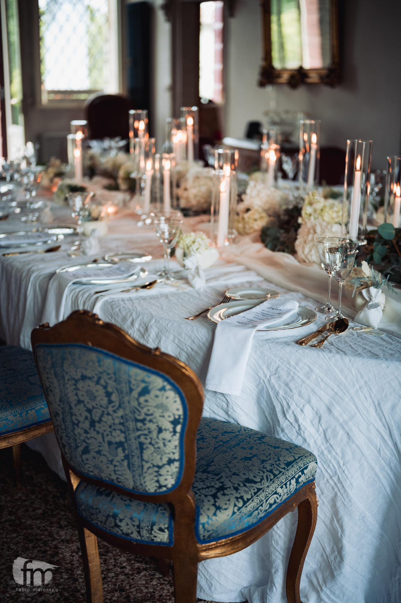 elegant wedding in villa table