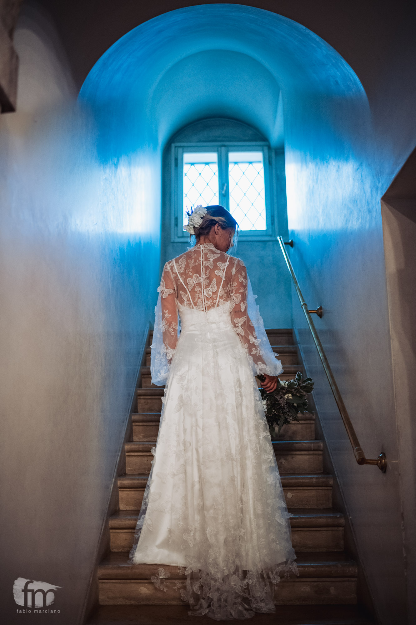 elegant wedding in villa stationery dress