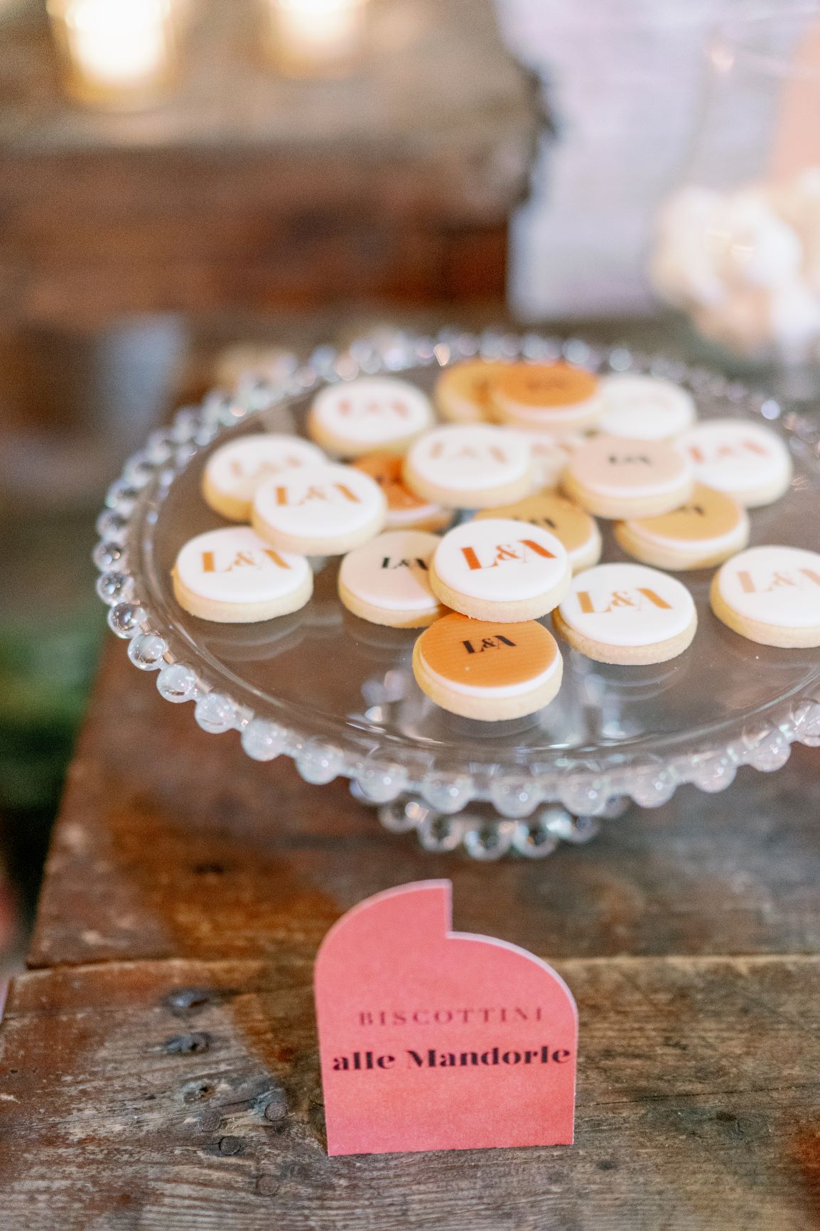 atumn fall wedding sweet table monogram cookies